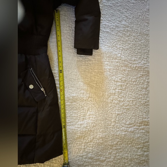Mango Quilted Long Coat, Chocolate Brown, Size L - Picture 12 of 17